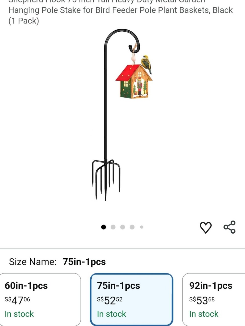 Derkniel Outdoor Shepherd Hook